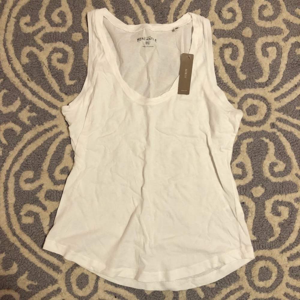 NWT J Crew white mercantile tank- XS
